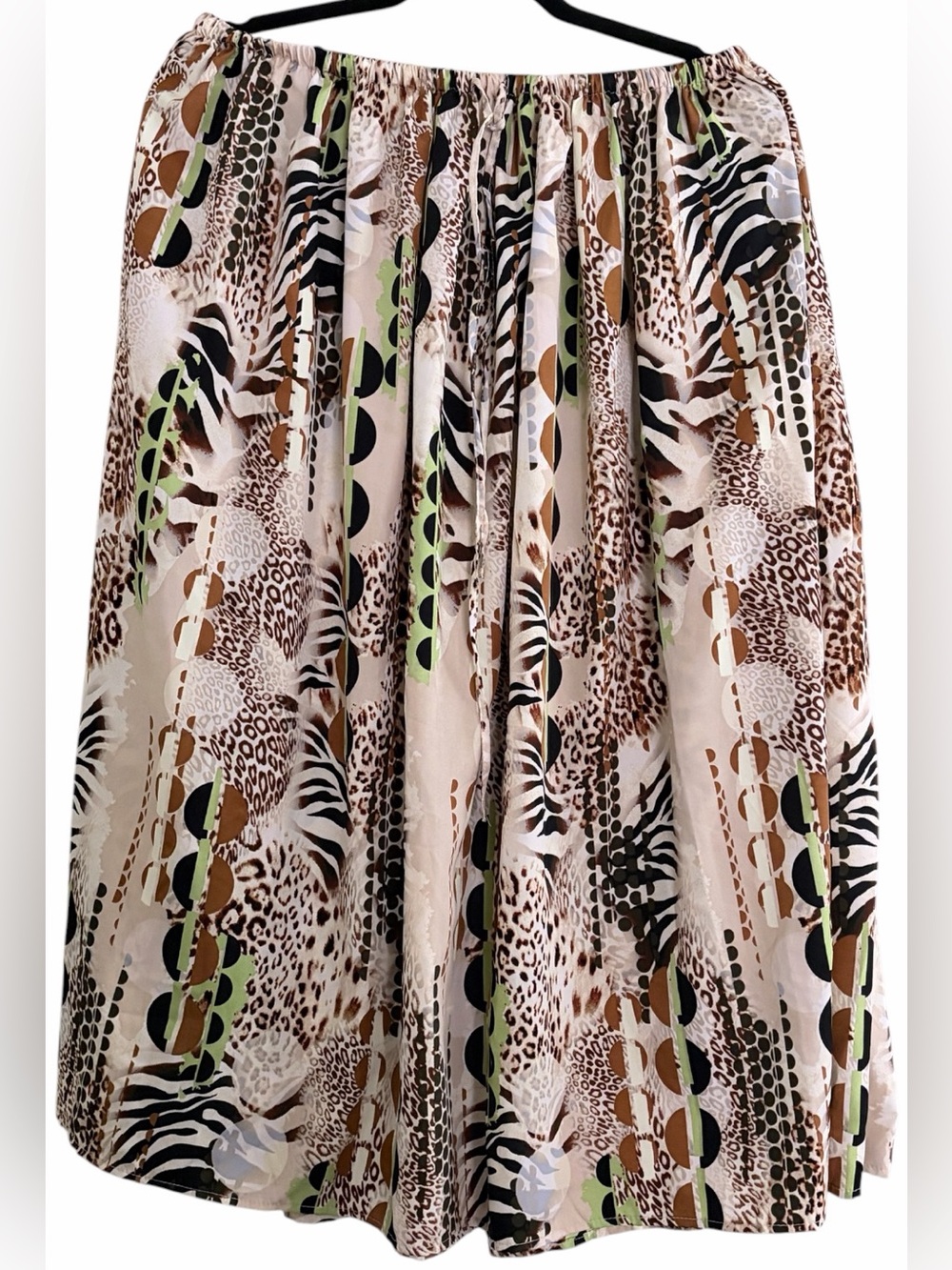 Moon Orchid Midi Flowy Boho Abstract Animal Print Skirt EUC
